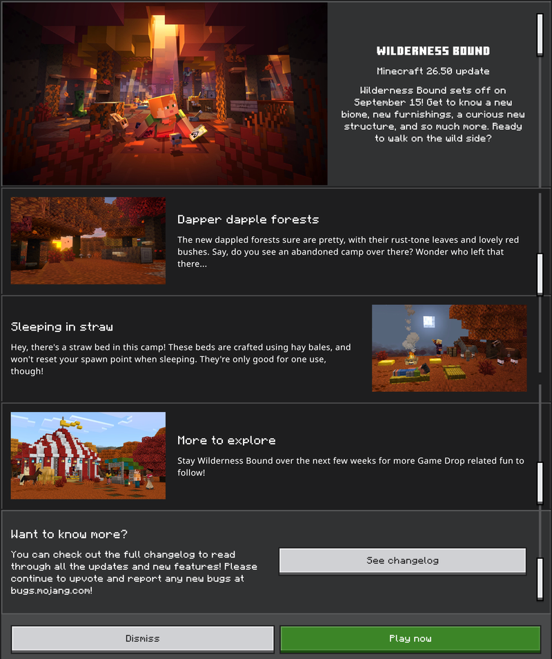 Click to view fullscreen Wilderness Bound In-Game Announcement