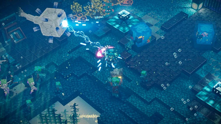 An underwater level in Minecraft Dungeons2