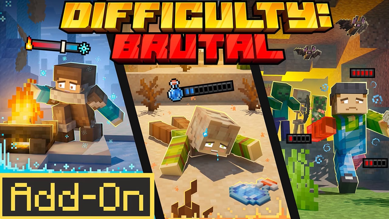 Three people struggling to survive in Minecraft