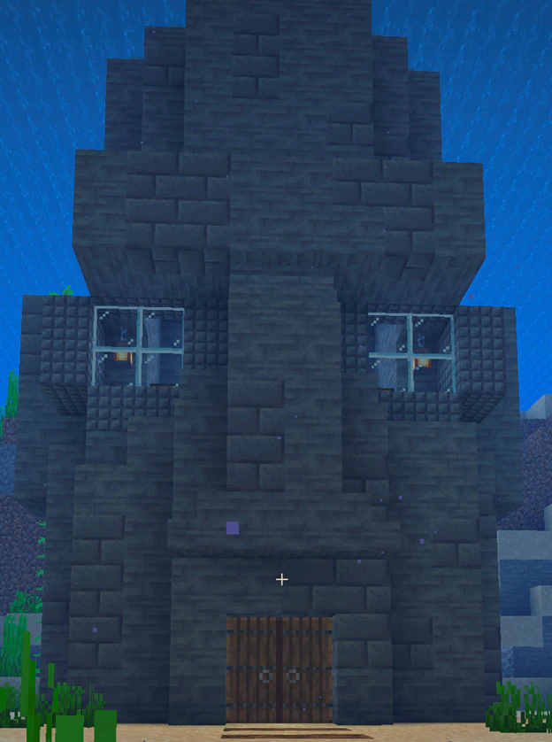 Image created in Minecraft of Squidward's house from Nickelodeon's SpongeBob SquarePants