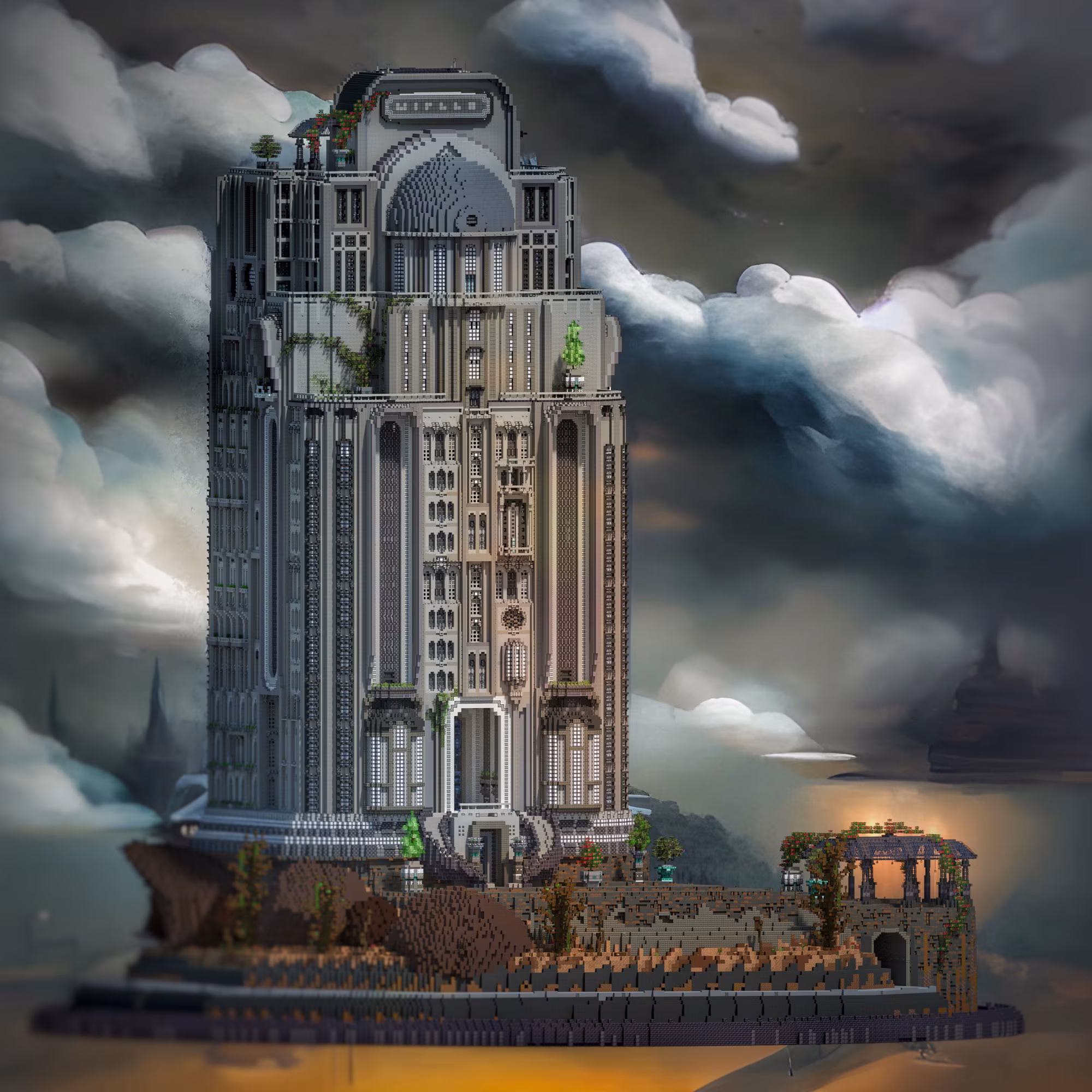 Image of a large, art deco style hotel