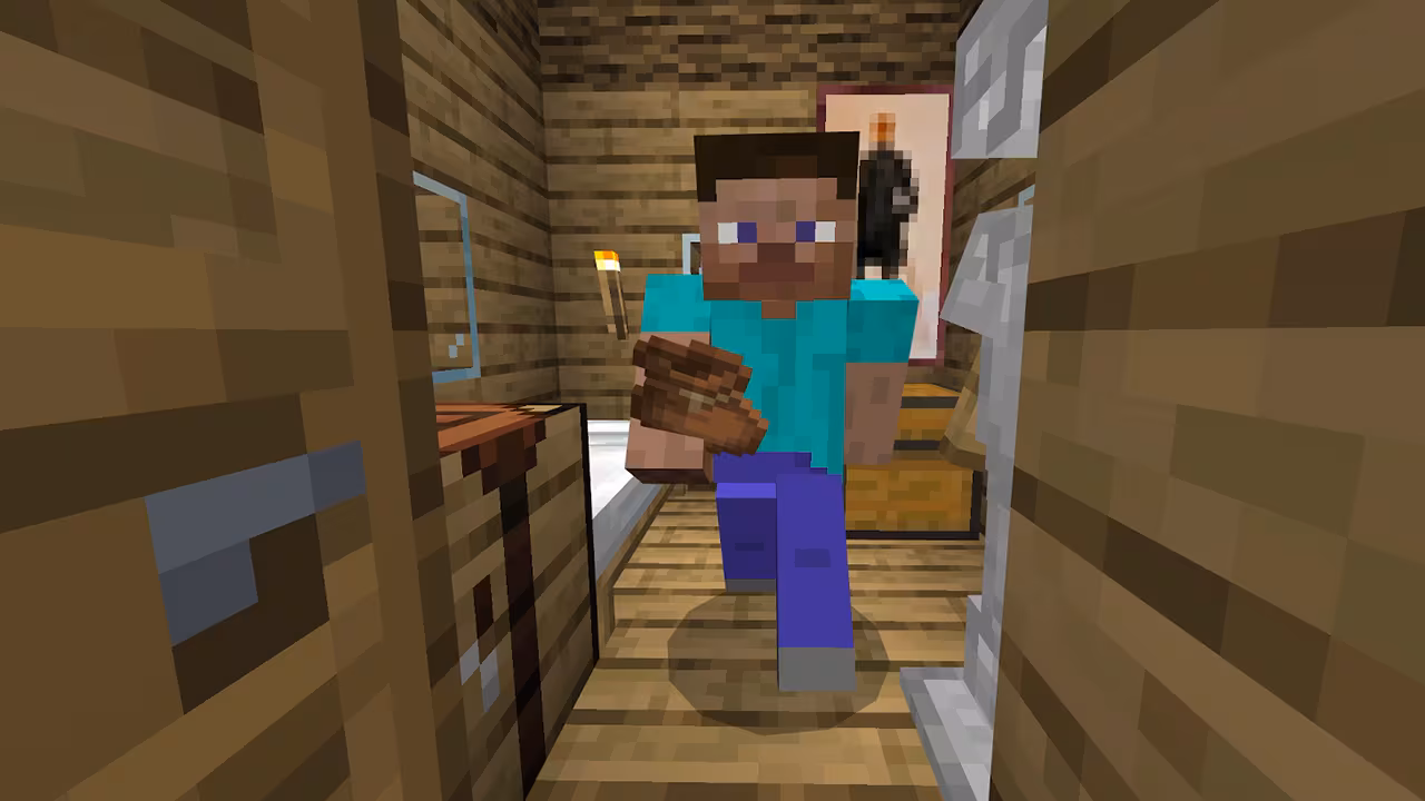 An image of Steve holding a bundle