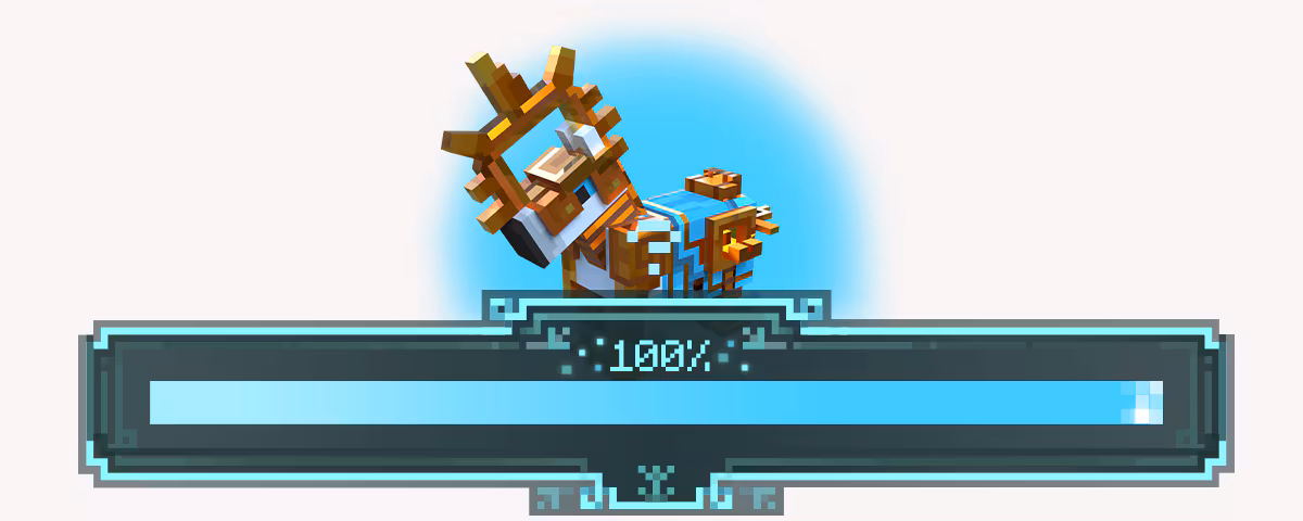 A dark silhouette of a Minecraft Legends cosmetic that players will unlock once they reach a total of 20 million destroyed piglin bases. There is a progress bar below it, showing how much of the piglin bases left required to reach the milestone have been destroyed.