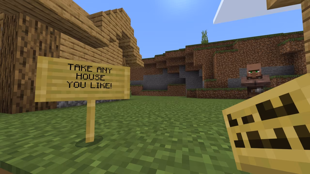 A Minecraft screenshot depicting a close-up of a sign.