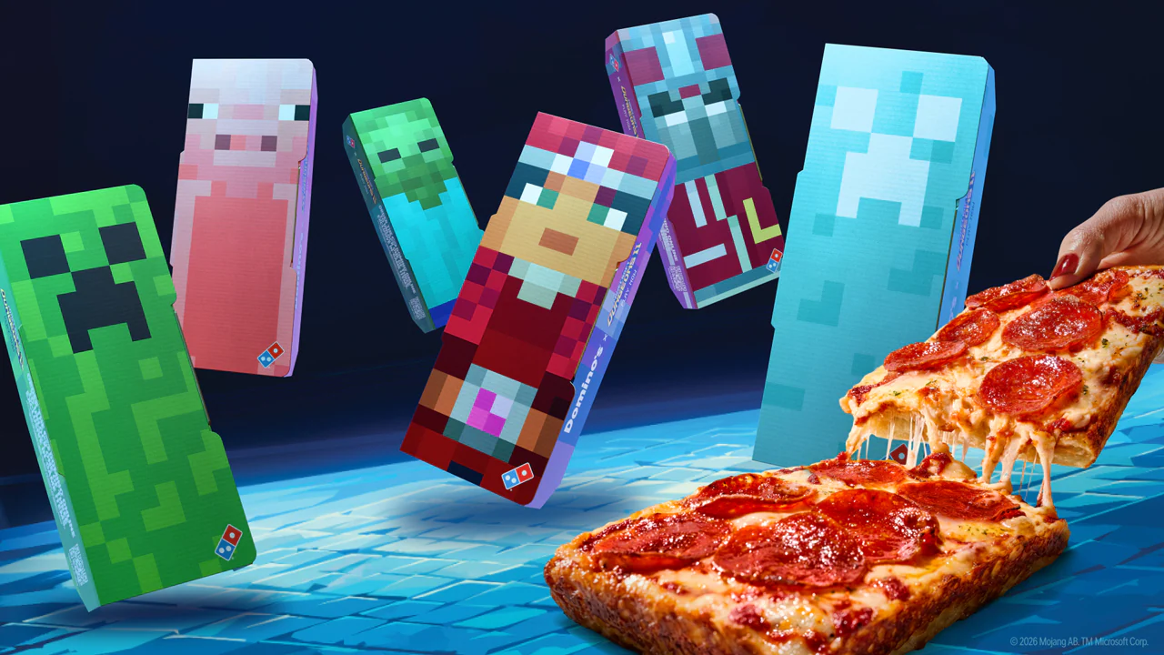 Four heroes, fighting against the Twisted Warden in their fancy Domino's cosmetics!