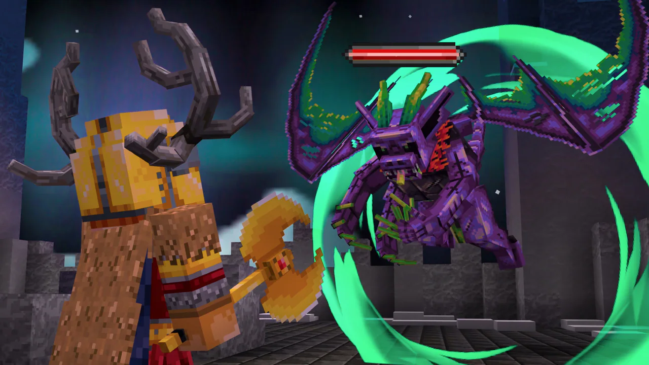 This screenshot from the new Dungeons & Dragons DLC shows a character facing up to an enormous purple dragon, with long green claws!