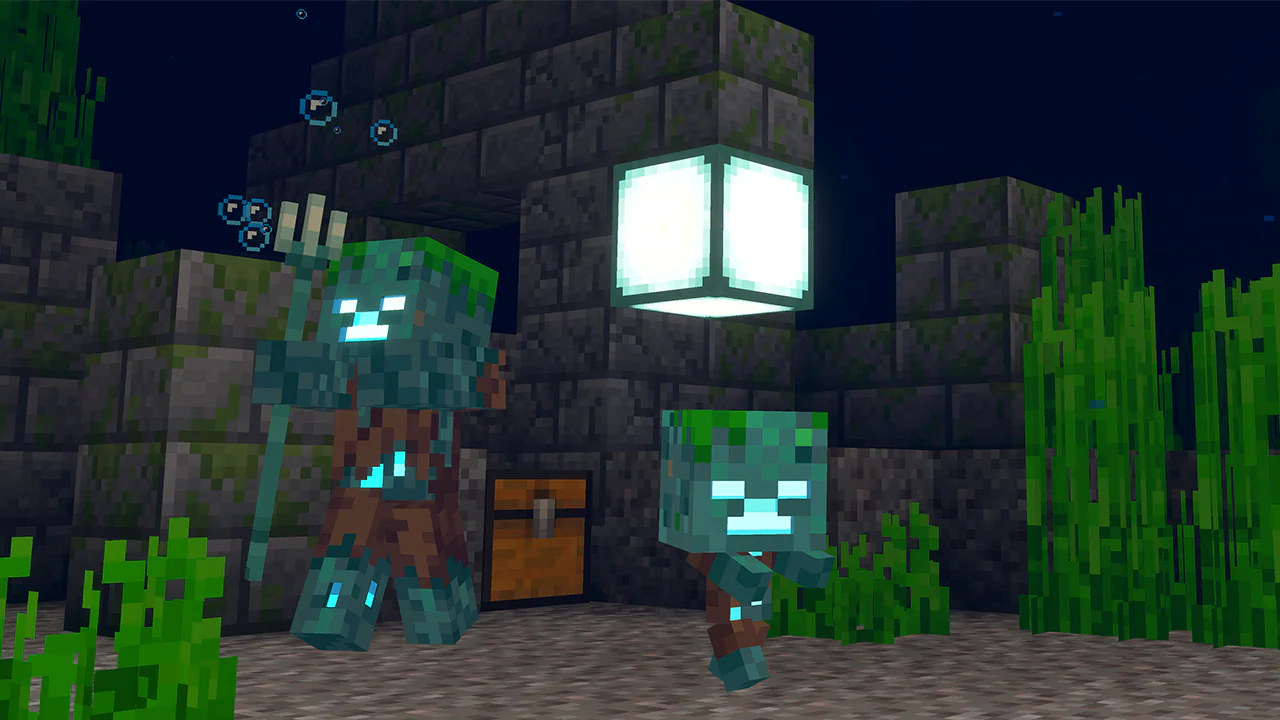 A drowned and a baby gurgle under water