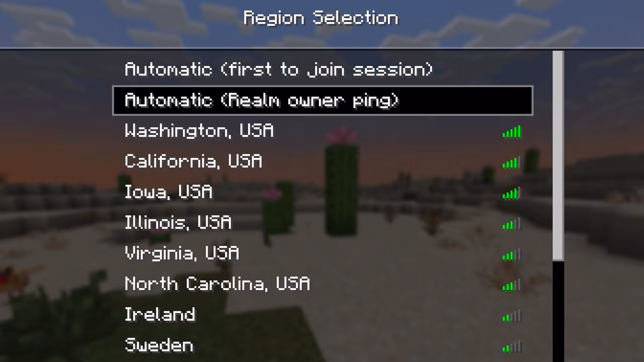 A screenshot of the new and improved Realms support!