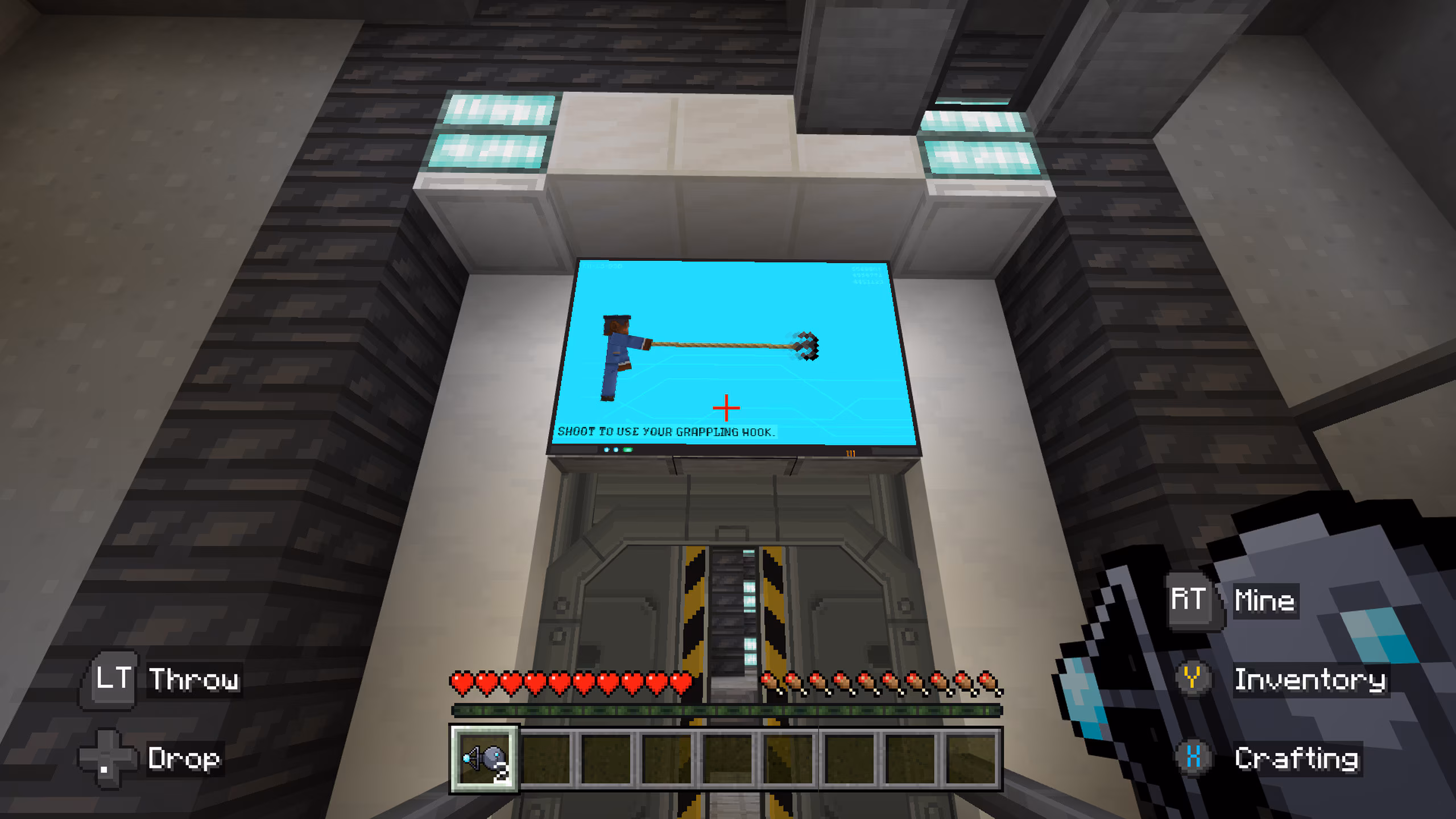 This is a screenshot of the grappling hook from Millionaire Secret Base by Foxel Games.