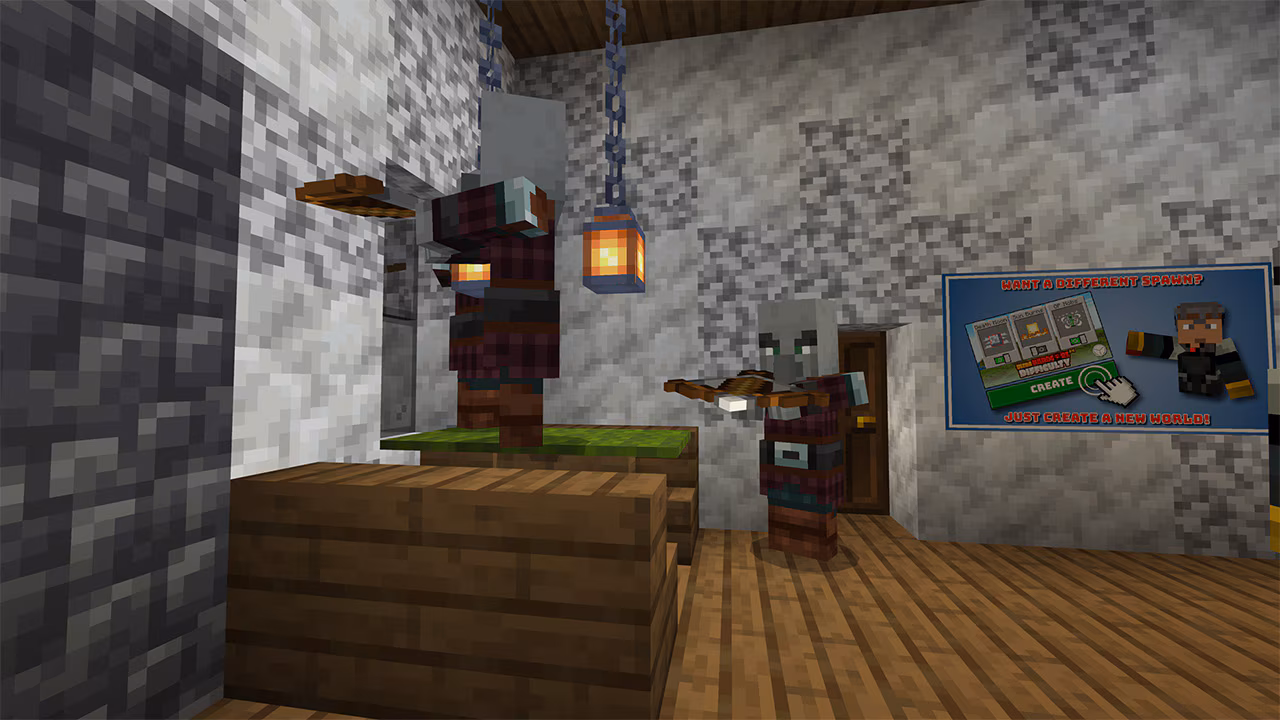 pic of illager inside a stone house