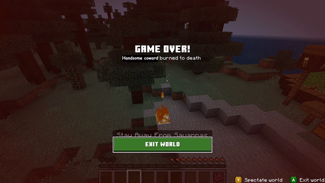 Pic of death screen in-game menu