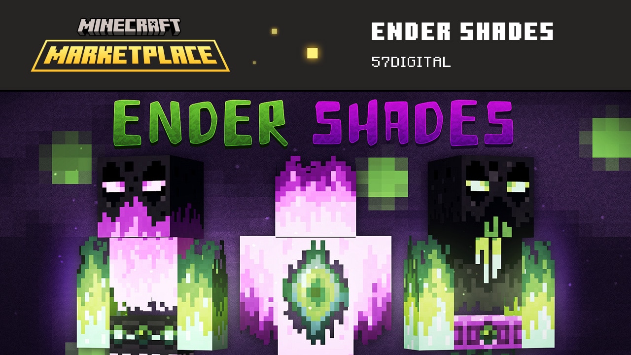 They key art for the Ender Shades skin pack