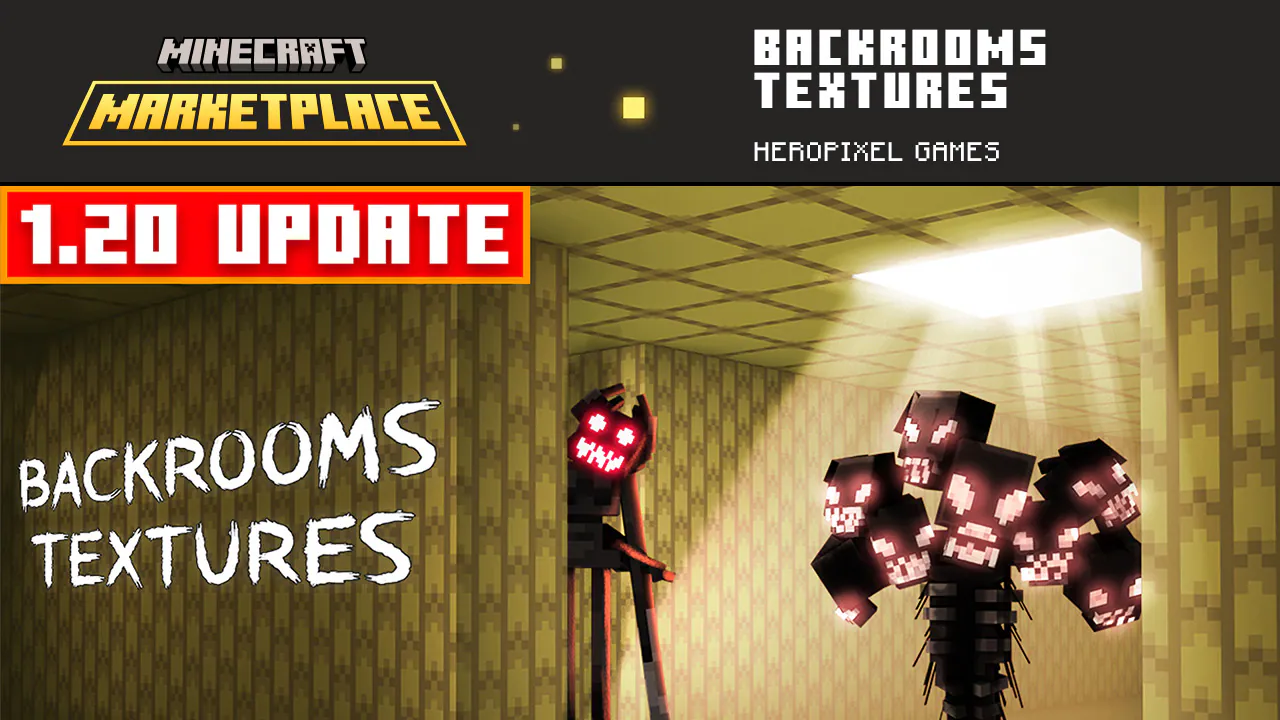 They key art for the Backrooms Textures texture pack