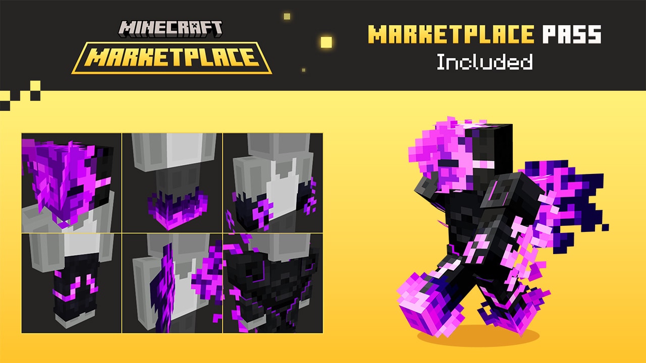 An image of this month's Character Creator item set, inspired by the Enderman