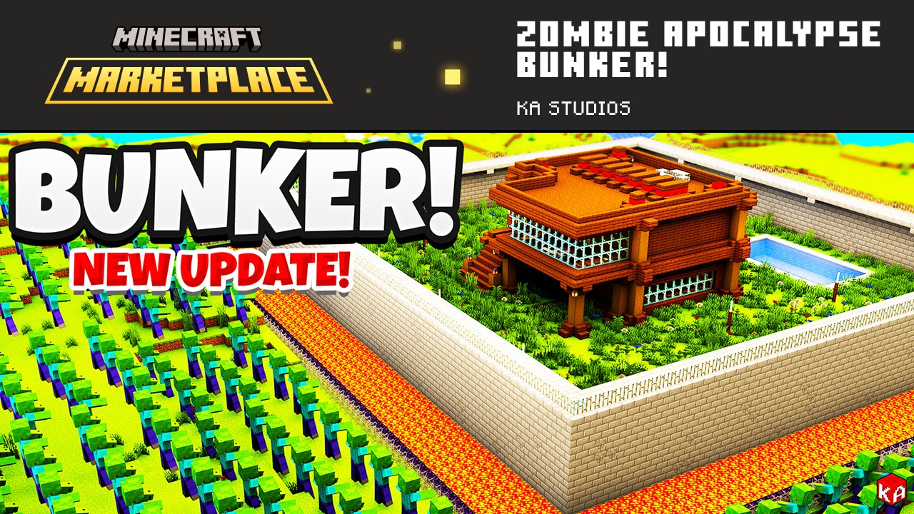 Picture showing the Zombie Apocalypse Bunker, with logo and picture of the bunker house