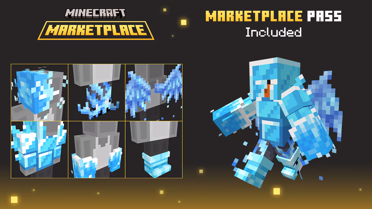 Picture showing ice themed character creator items