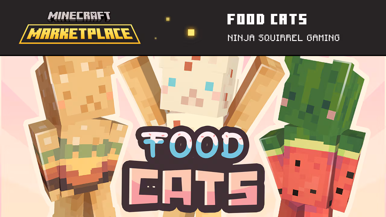 Three cat skins colored like a hamburger, an ice cream, and a watermelon