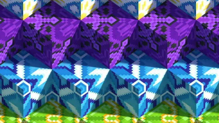 A collection of colorful glazed terracotta blocks.