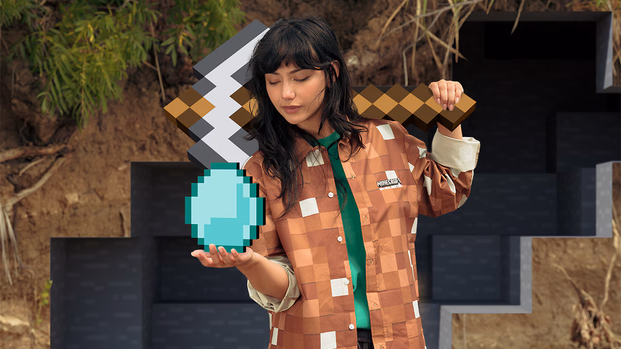 An image of the ASSC x Minecraft button shirt