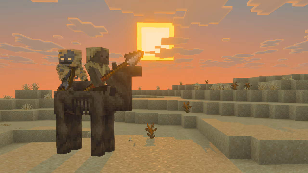 This is a screenshot of the camel husk being ridden by a husk and a parched