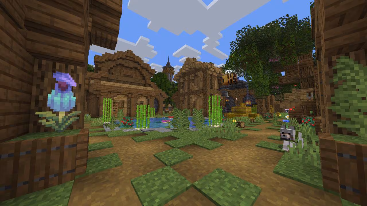 A screenshot of a peaceful empty village.