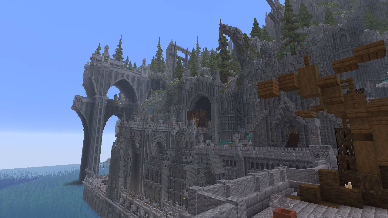 Massive cliffside fortress overlooking the sea.