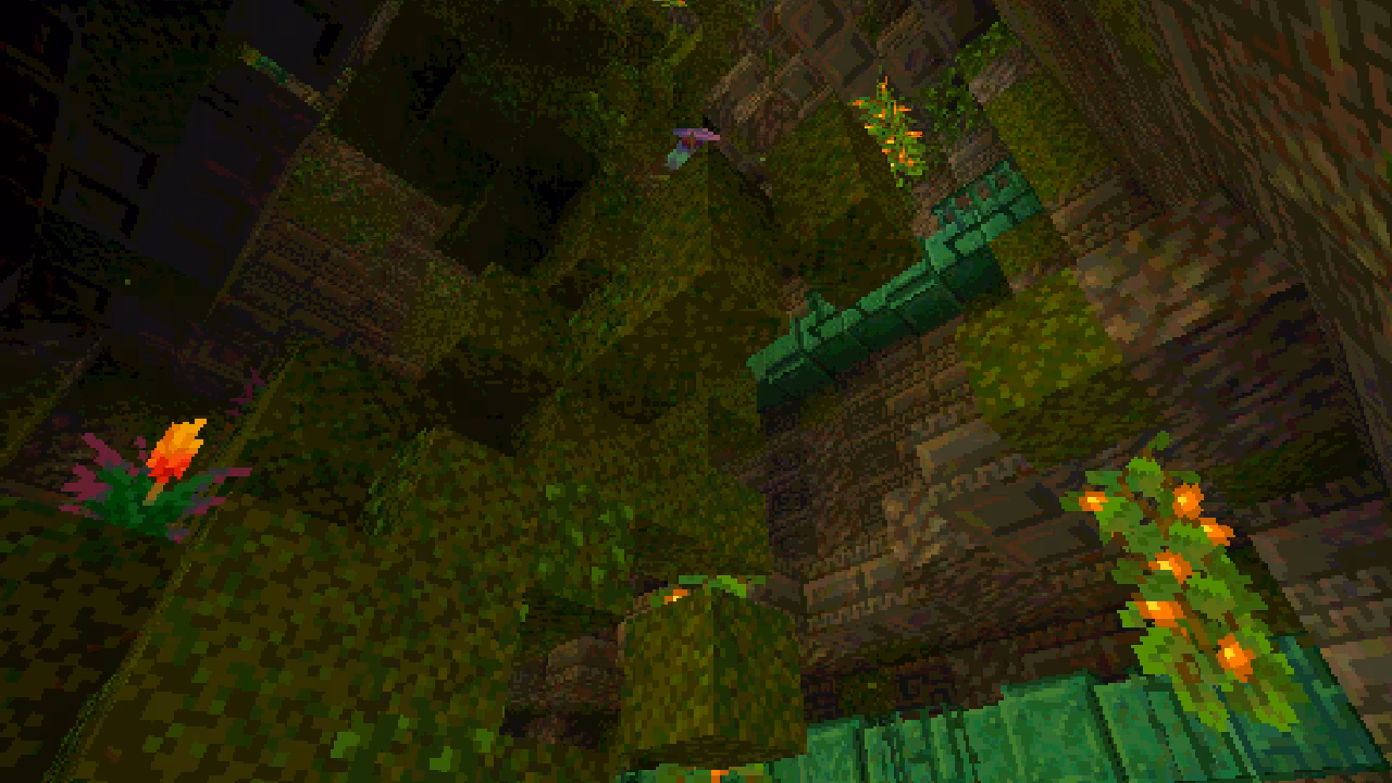 A cozy hillside village with giant tree and jungle backdrop