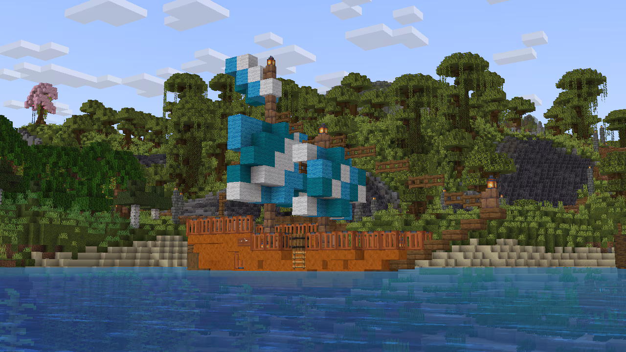 A screenshot depicting a large ship.