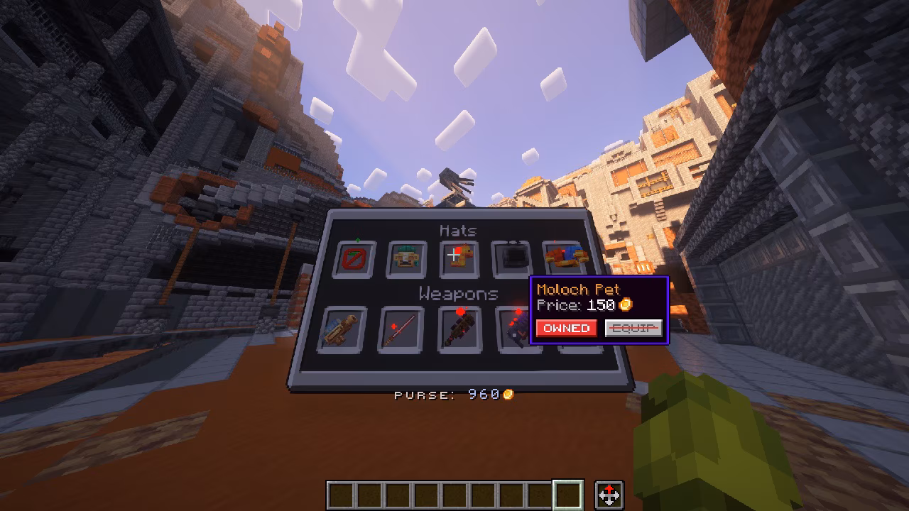 A screenshot of a Java Realms map with a custom UI.