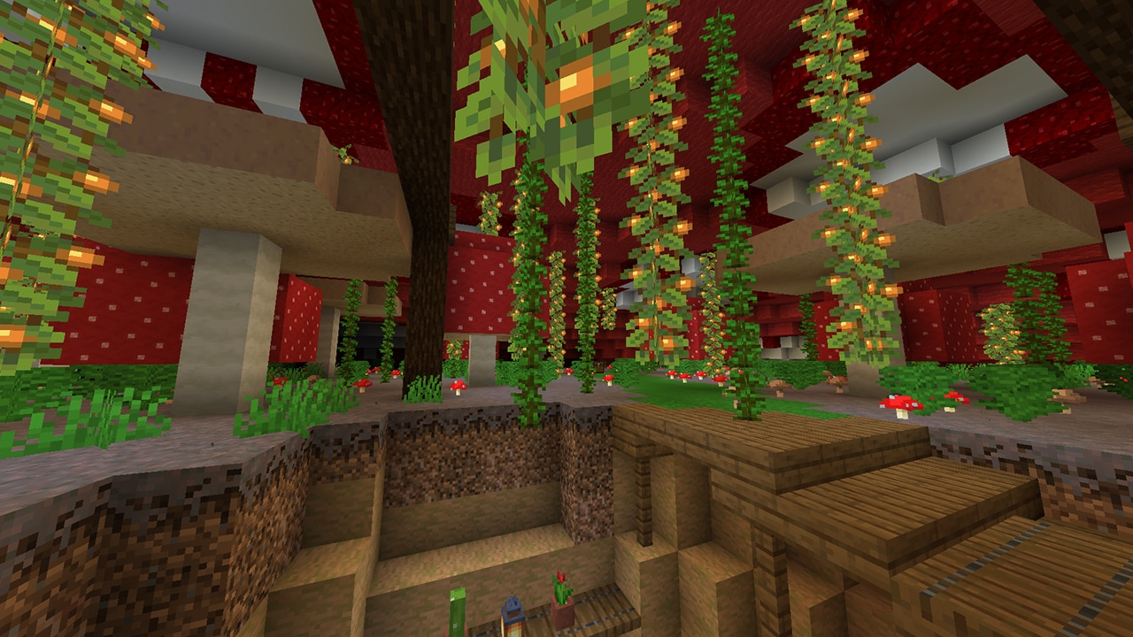 Glowberries in a mushroom forest