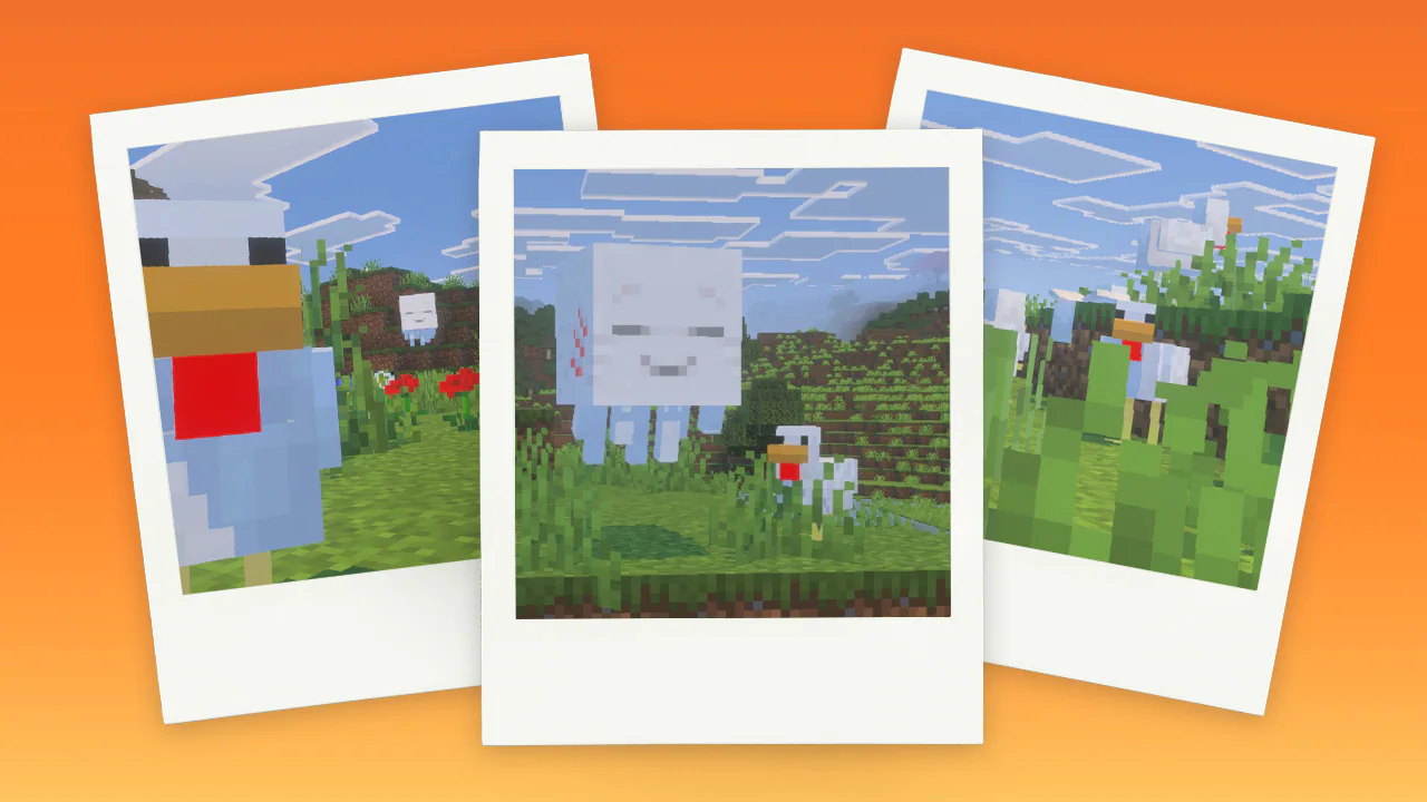 pic of small ghast next to a chicken