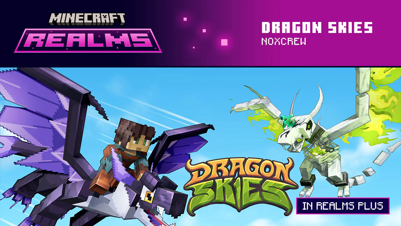 Two dragons flying in Dragon Skies by Noxcrew