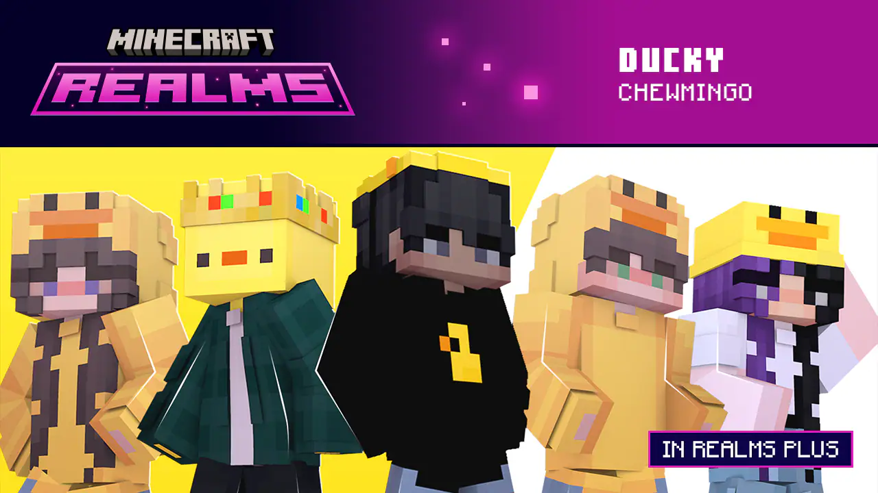 In this image of Ducky by Chewmingo you can see five adorable, duck-themed skins to make your avatar truly quacking!