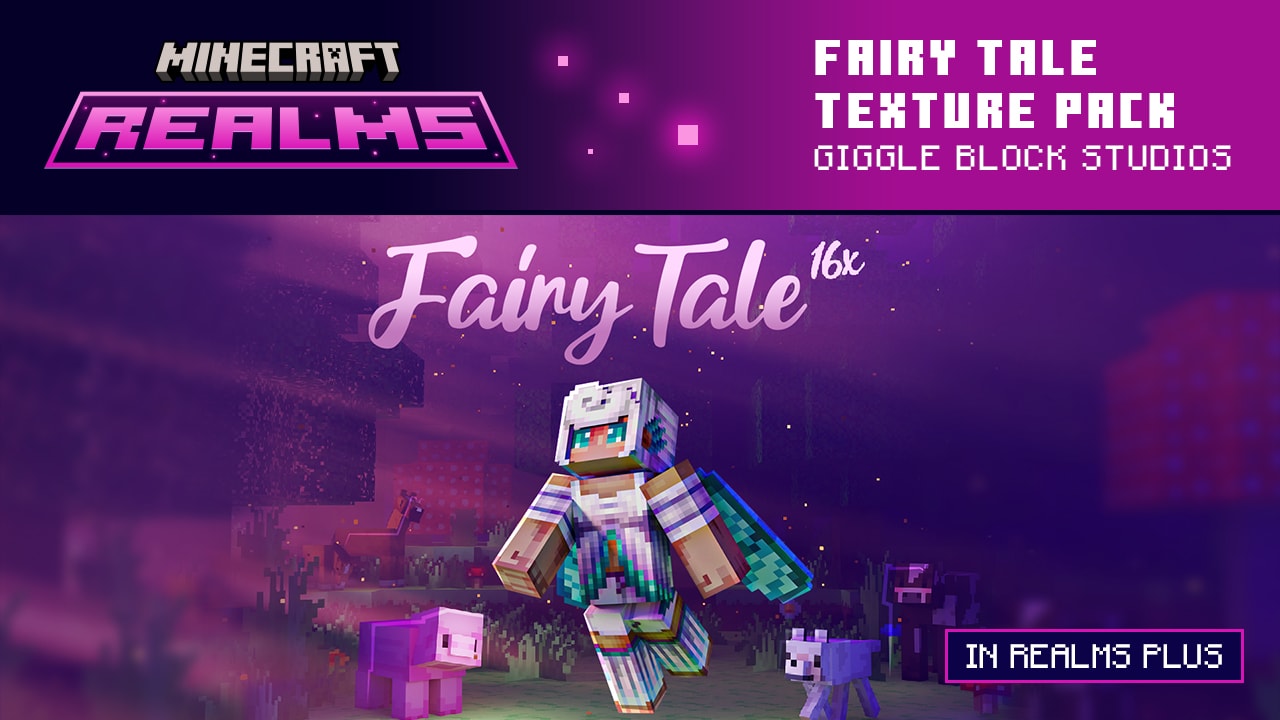A flying fairy in a pink biome filled with magic.