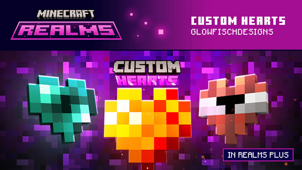 Three new types of Minecraft hearts.
