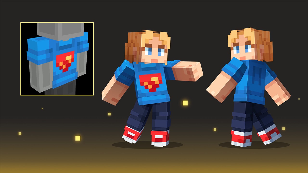 Character wearing a Superman t-shirt