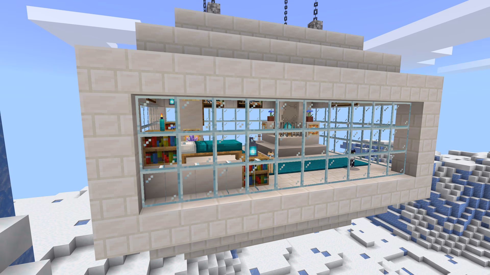 Hanging igloo apartment in Minecraft