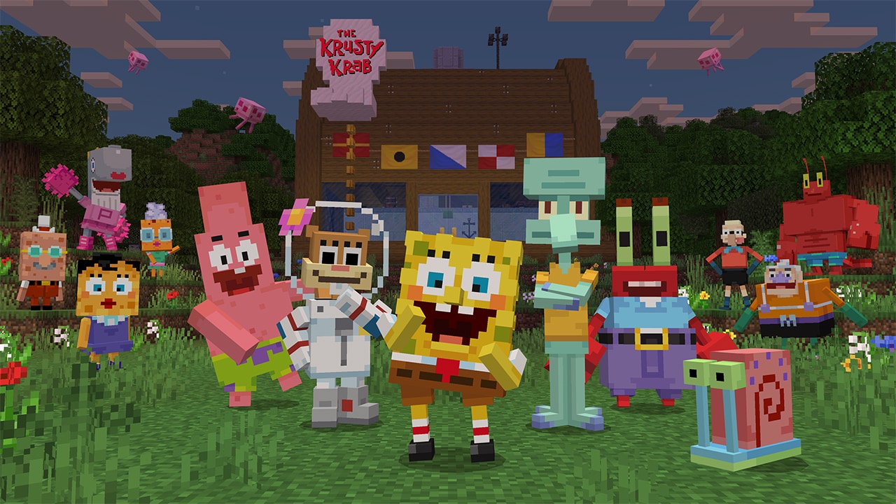 SpongeBob, Sandy, Patrick, Squidward, Mr. Krabs, Gary, and other Bikini Bottom residents
