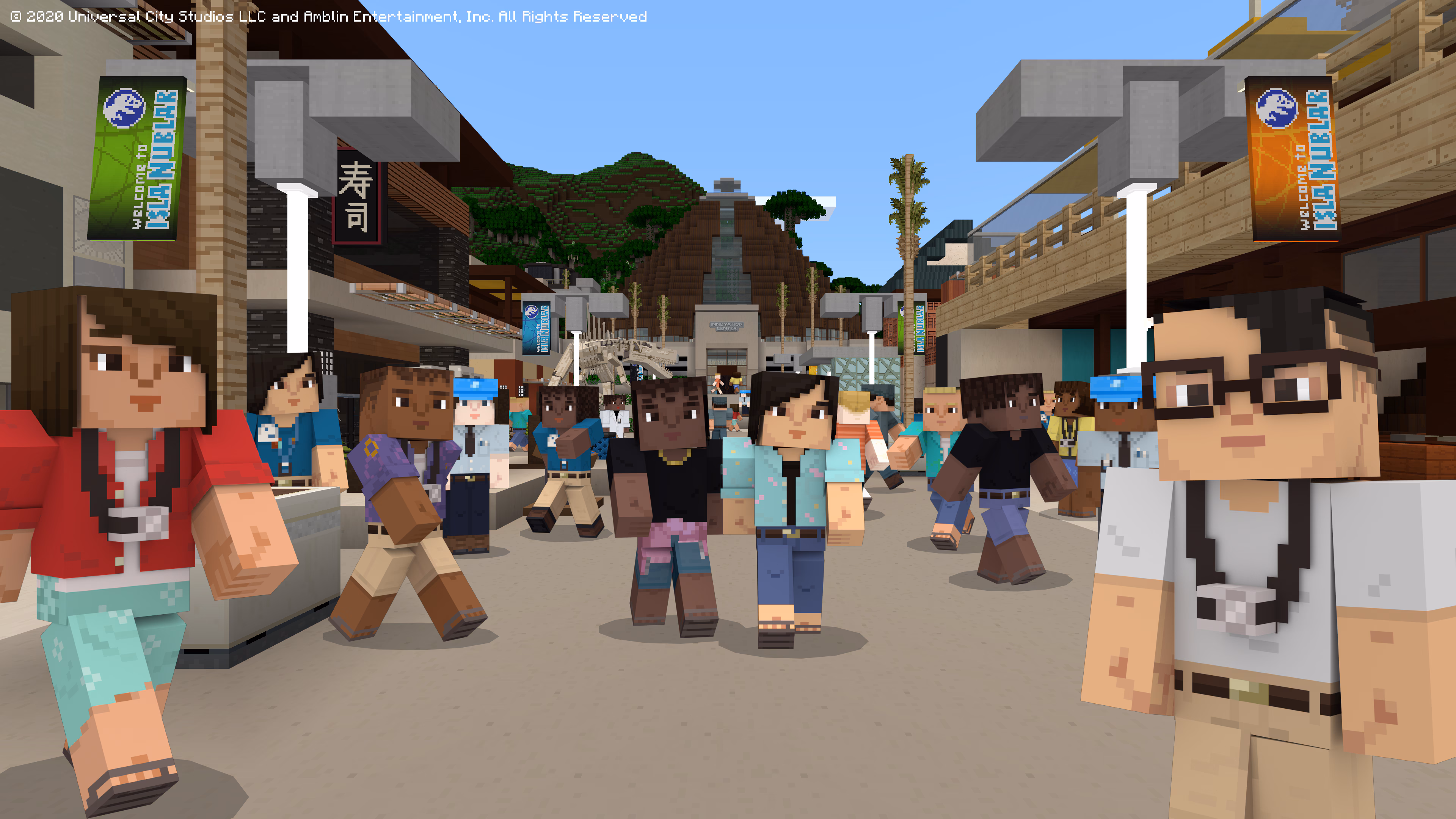 Tourists inside Jurassic World