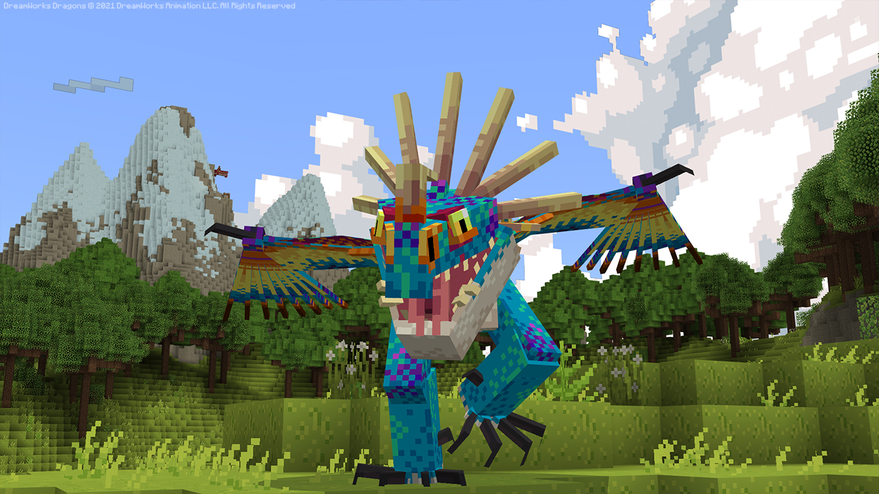 A colorful dragon ready to attack