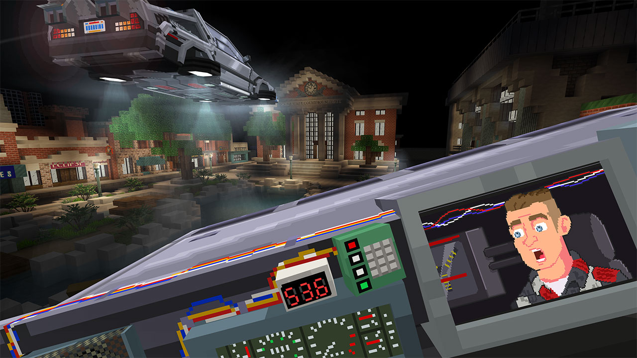 The flying DeLorean time machine of Back to the Future